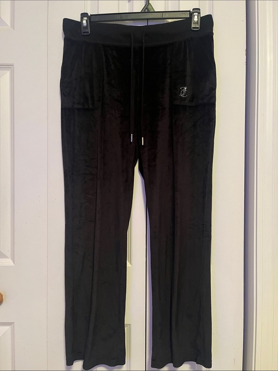 Juicy Couture Pants - Juicy Couture Black Velour Lounge Pants Size XL EUC